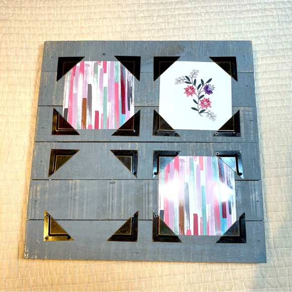 12”x 12” Wooden 4 Photos Frame - Picture 1 of 7